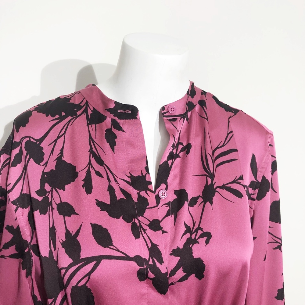 NEW $395 Equipment Roseabelle Floral Button-Down Short Charmeuse L Belted Dress - Picture 12 of 14